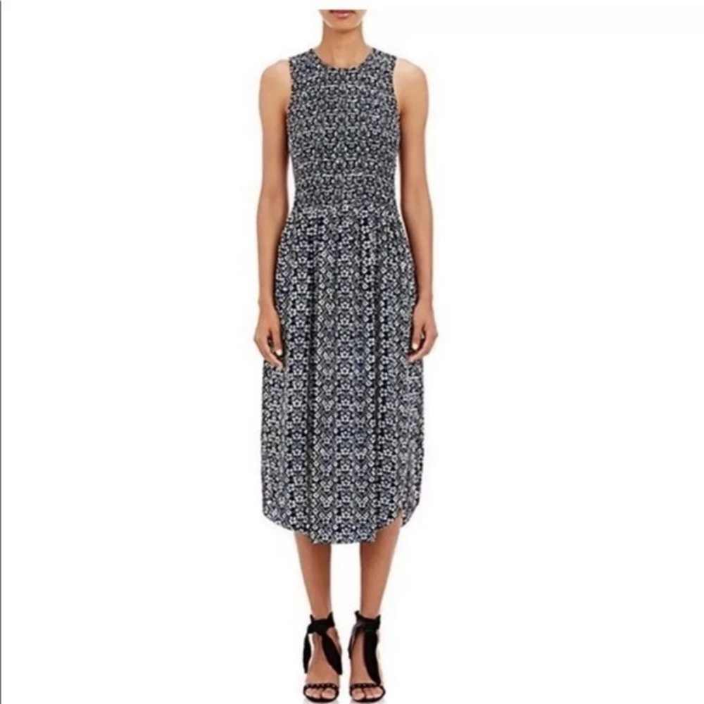 Ulla Johnson Sleeveless Cowrie Smocked midi dress 0